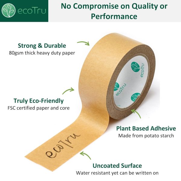 Ecoliving Kraft Packing Tape Biodegradable Strong Adhesive-2
