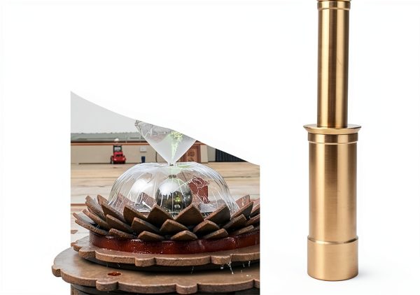 Haofy Brass Pond Nozzle Double Trumpet Fountain Water-2