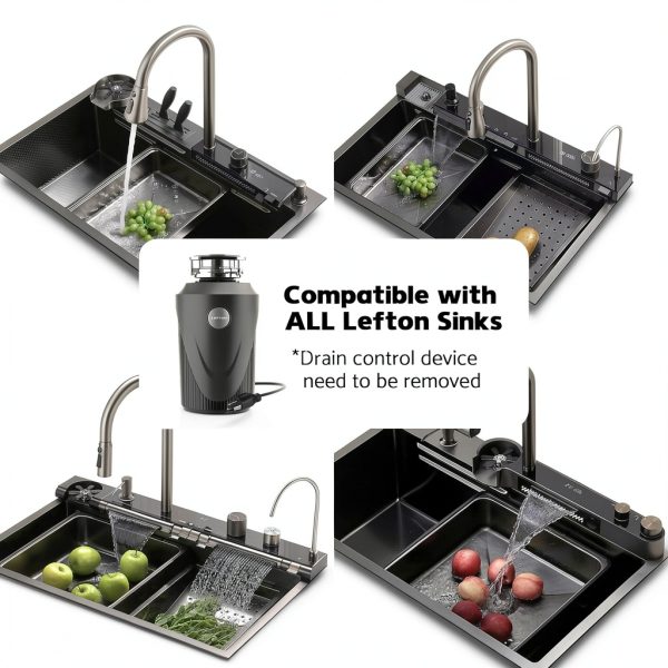 Lefton Garbage Disposal Gray Stainless Steel Efficient-1