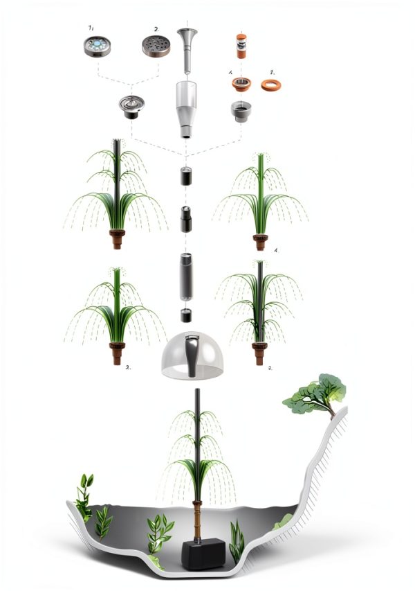 Saim Submersible Pond Pump Nozzle Quiet Easy Clean Black-4