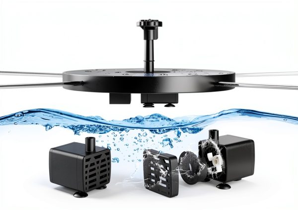 Solar Pond Pump AISITIN Black 2.5W Fountain Nozzle-5