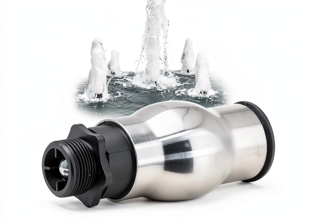 Installing Fountain Frothy Nozzle Qiiluwv Stainless Pump on a wooden desk