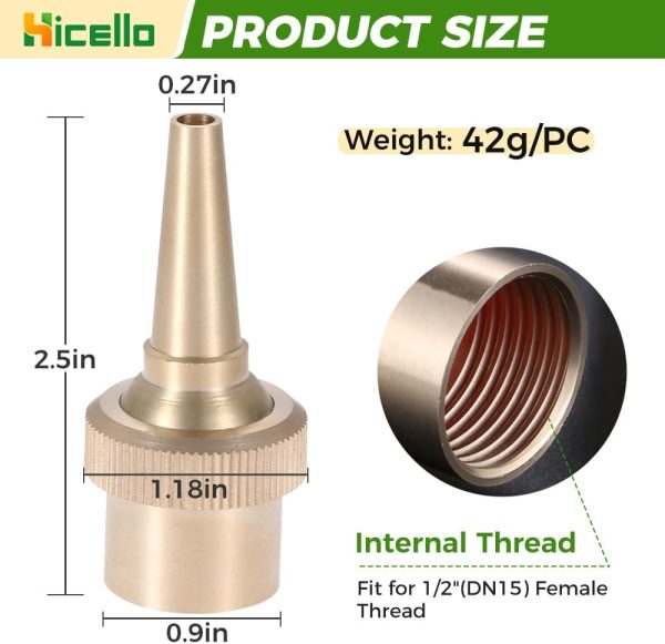 Adjustable Brass Fountain Nozzle Hicello 1/2 DN15-2