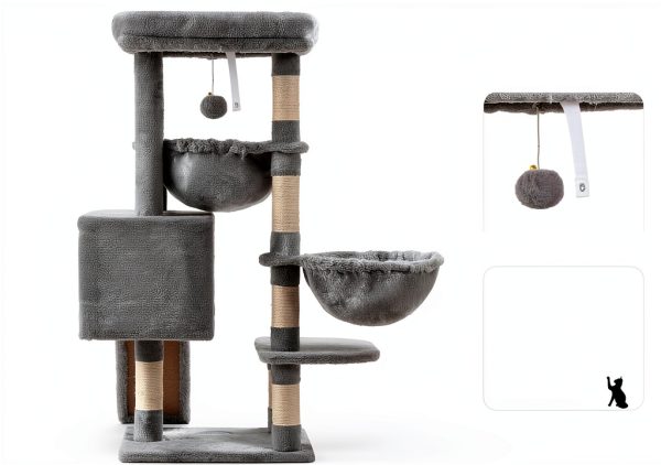 Cat Tree Hey-brother 35.4‑inch & 53.1‑inch Multi‑Color Sturdy Tower-6