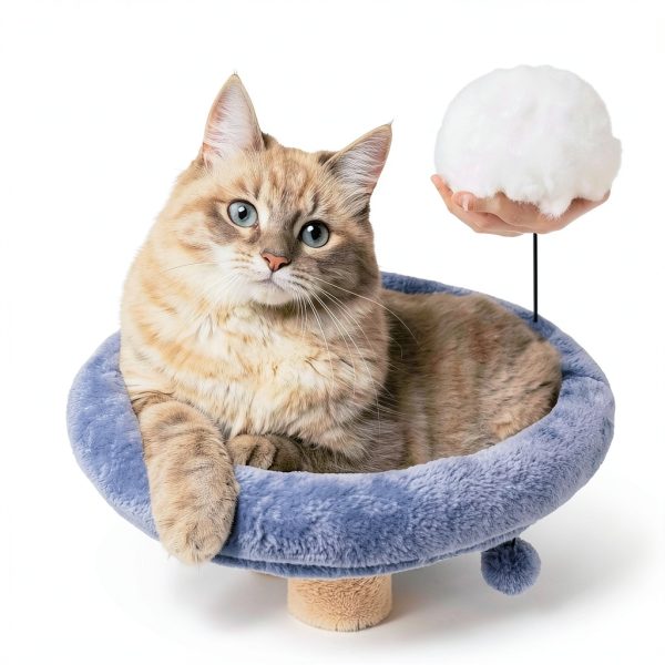 TWDEPART 42.5'' Cat Tree for Indor Cats, Multifunctional Cat Tower with Cozy Condo, Perches, Scratching Posts and Hammock, Grey…-7