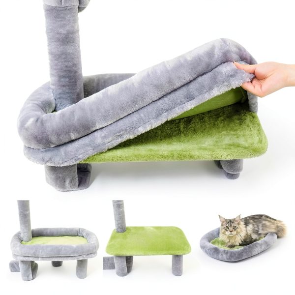 Globlazer 50 inch Heavy Duty Cat Tower Light Grey for Indoor Cats-3