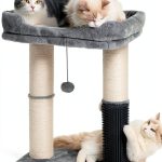 pawfessor Cat Tree Tower Grey 20x15.7in Bed Thick Sisal Post-0