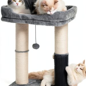 pawfessor Cat Tree Tower Grey 20x15.7in Bed Thick Sisal Post-0