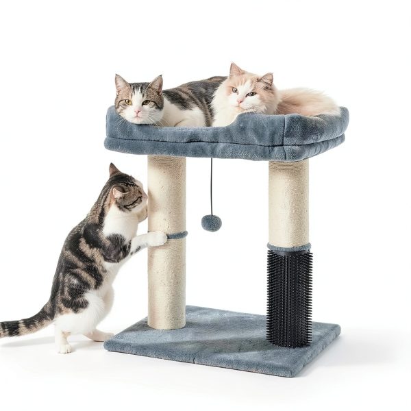 pawfessor Cat Tree Tower Grey 20x15.7in Bed Thick Sisal Post-6