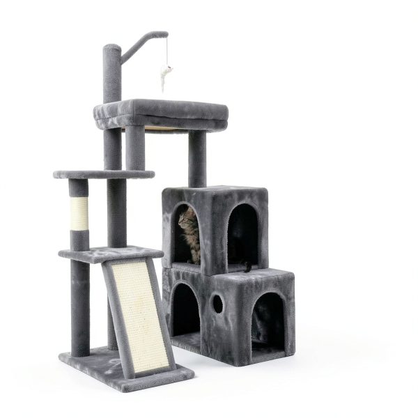 Globlazer 50 inch Heavy Duty Cat Tower Light Grey for Indoor Cats-5