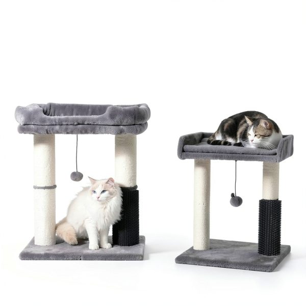 pawfessor Cat Tree Tower Grey 20x15.7in Bed Thick Sisal Post-5