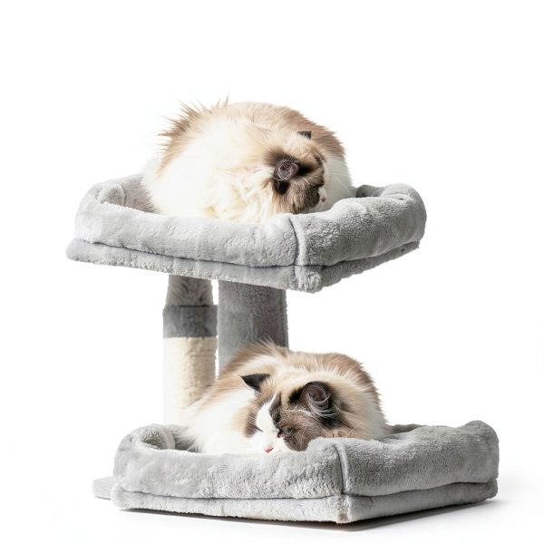 Cat Tree Hey-brother Multi-Level Condo with Sisal Posts Light Gray-3