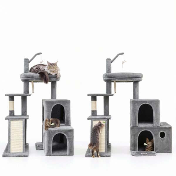 Globlazer 50 inch Heavy Duty Cat Tower Light Grey for Indoor Cats-1