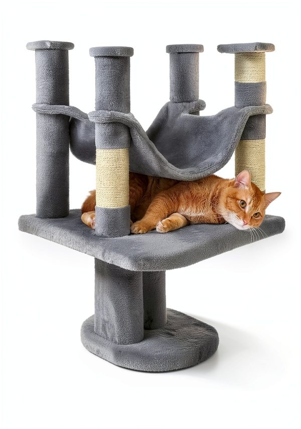 Cat Tree Feandrea 61-Inch Plush Multi-Level Condo with Scratching-5