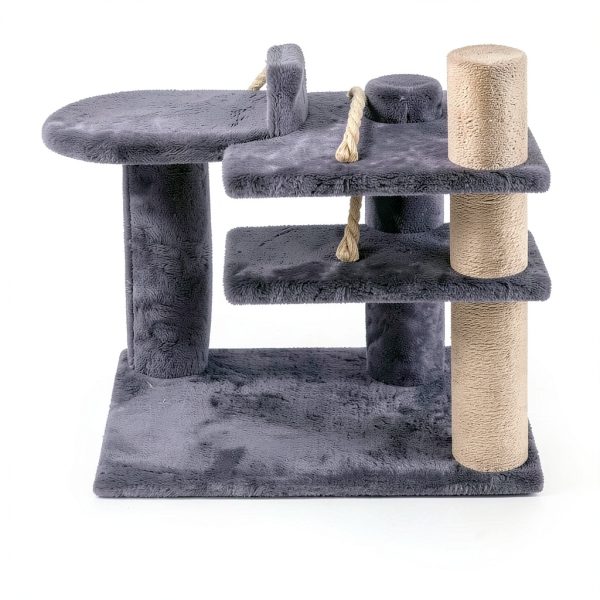 TWDEPART 42.5'' Cat Tree for Indor Cats, Multifunctional Cat Tower with Cozy Condo, Perches, Scratching Posts and Hammock, Grey…-3