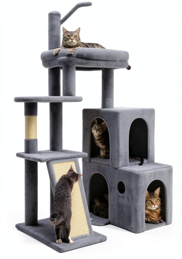 Globlazer 50 inch Heavy Duty Cat Tower Light Grey for Indoor Cats-0